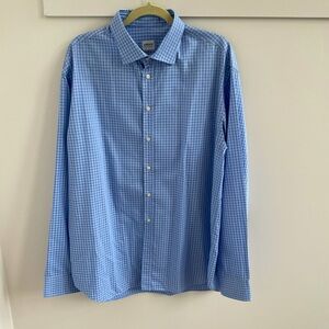 Armani Collezioni Light Blue Checkered Dress Shirt